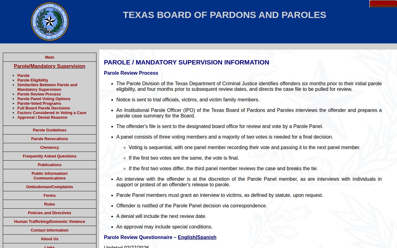 Lee County parole file review process